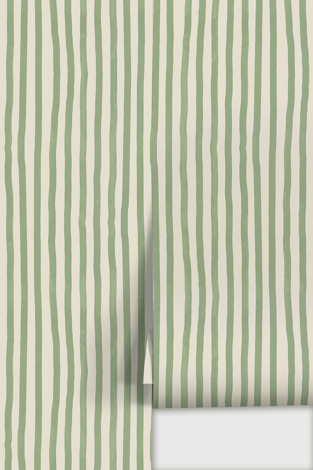 Dolce Stripe Wallpaper, off-white and sage - Tampa Home & Garden Store
