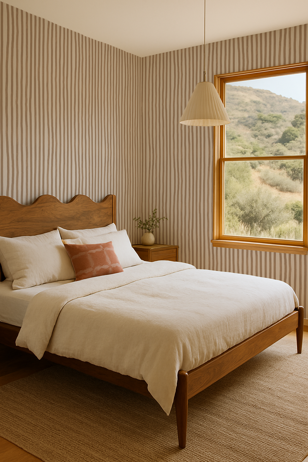 Dolce Stripe Wallpaper, off-white and tan - Tampa Home & Garden Store