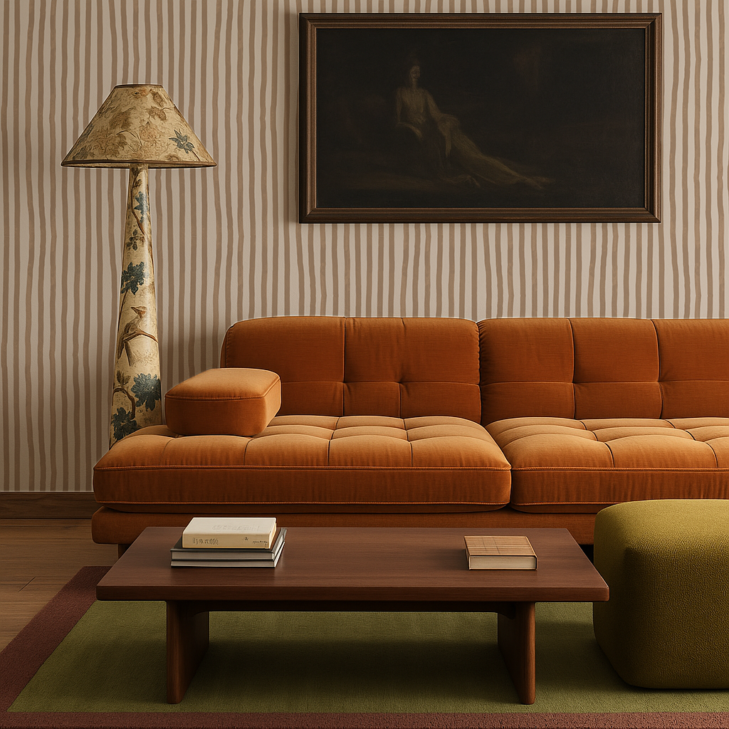 Dolce Stripe Wallpaper, off-white and tan - Tampa Home & Garden Store