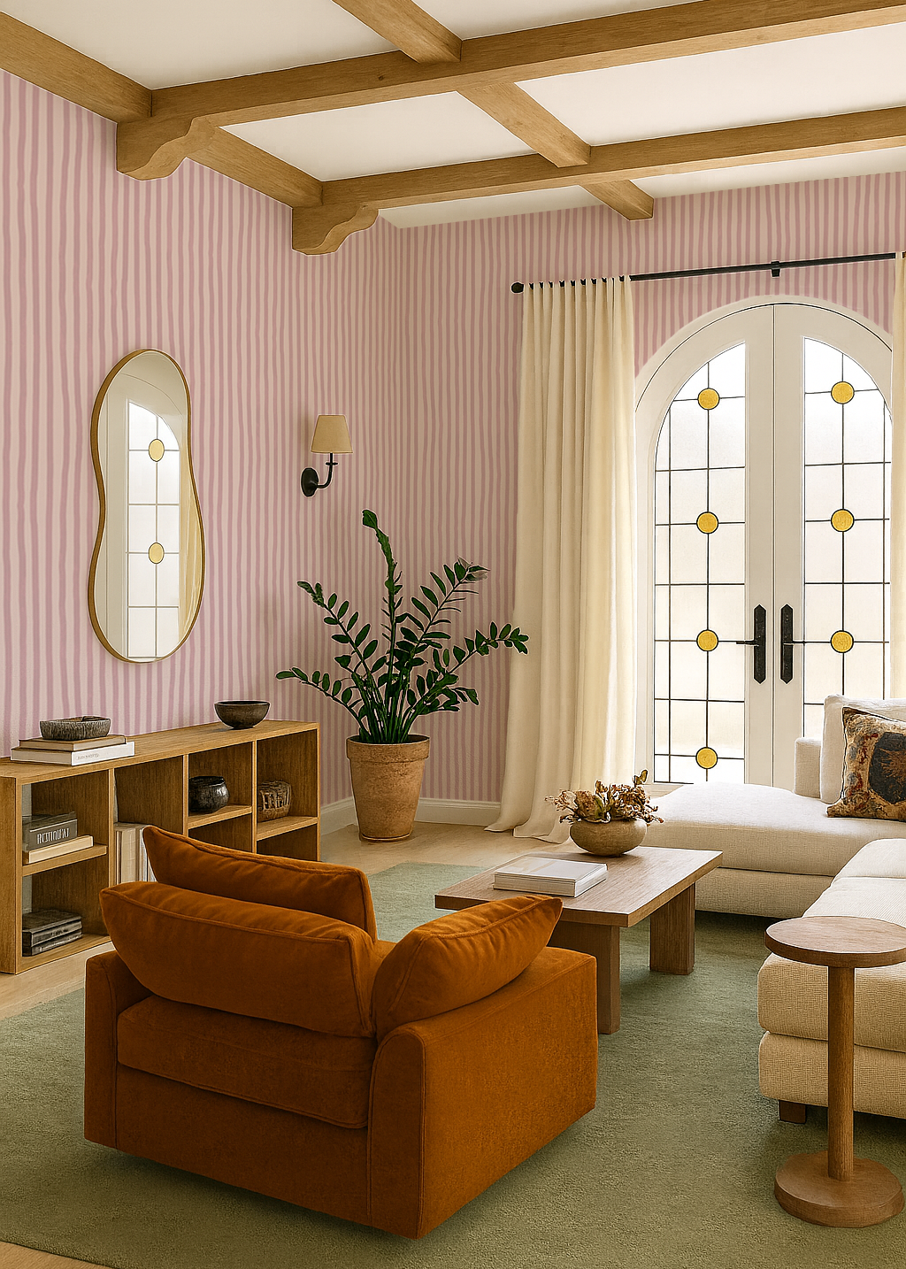 Dolce Stripe Wallpaper, primrose pink - Tampa Home & Garden Store
