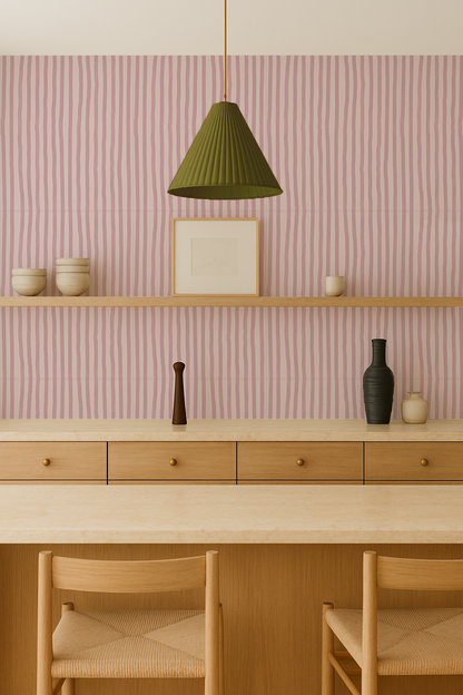 Dolce Stripe Wallpaper, primrose pink - Tampa Home & Garden Store