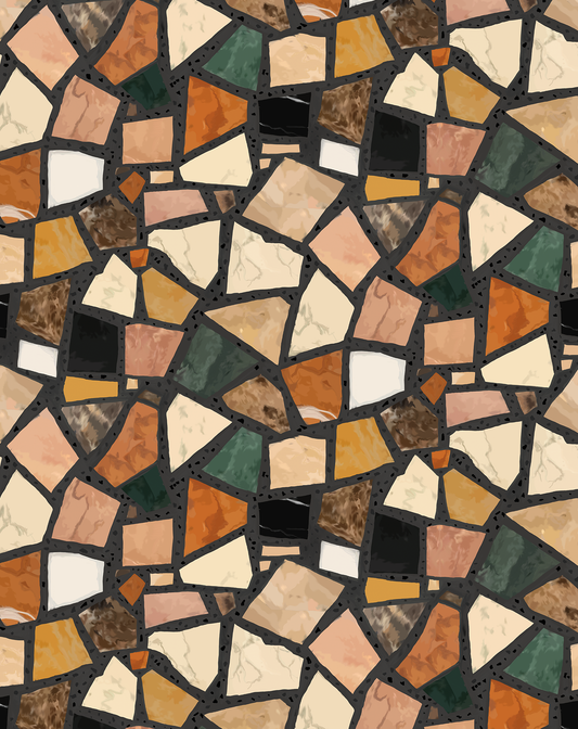 Dolce Terrazzo Wallpaper, black - Tampa Home & Garden Store