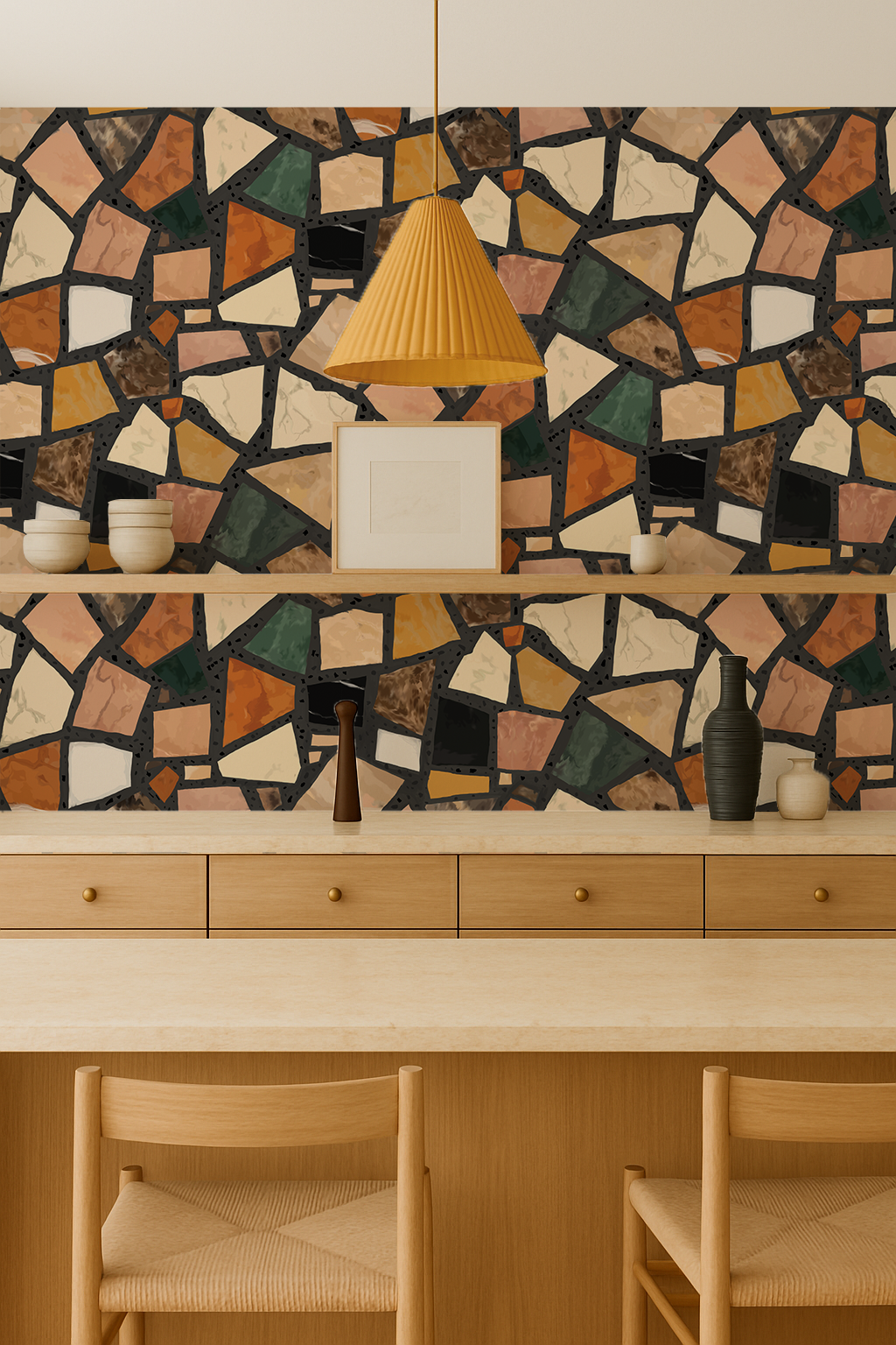 Dolce Terrazzo Wallpaper, black - Tampa Home & Garden Store