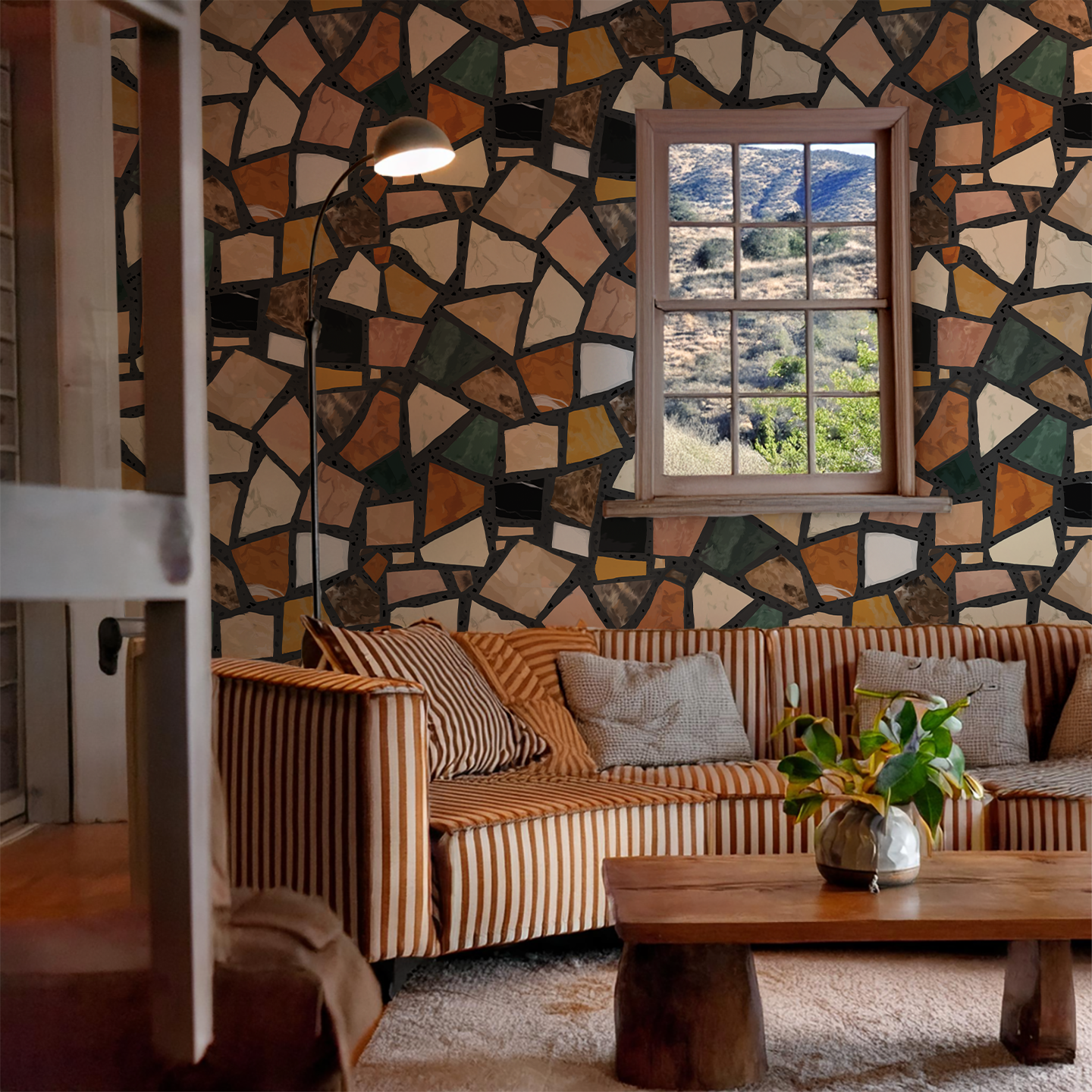 Dolce Terrazzo Wallpaper, black - Tampa Home & Garden Store