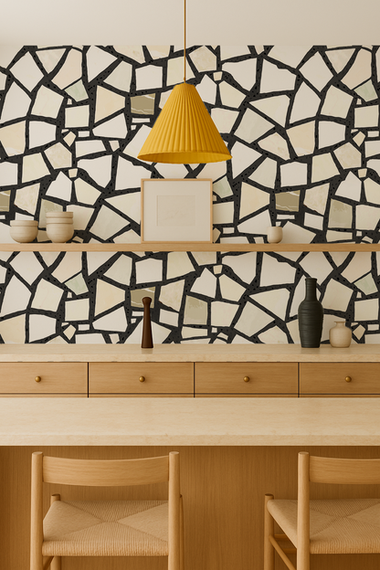 Dolce Terrazzo Wallpaper, black and white - Tampa Home & Garden Store
