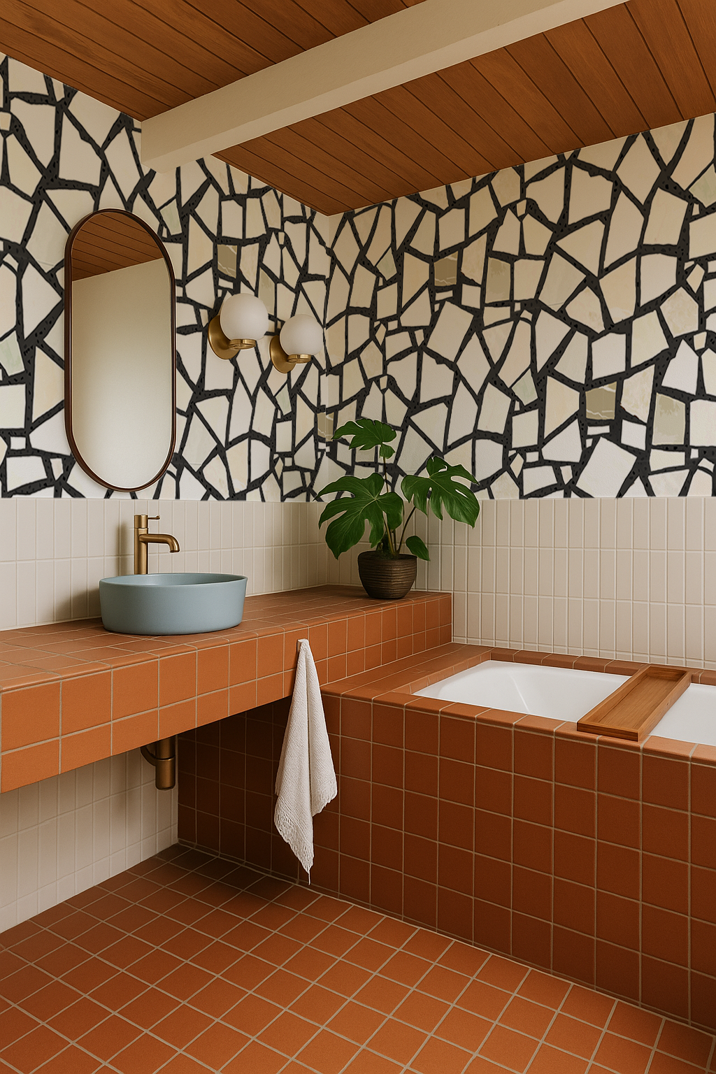 Dolce Terrazzo Wallpaper, black and white - Tampa Home & Garden Store