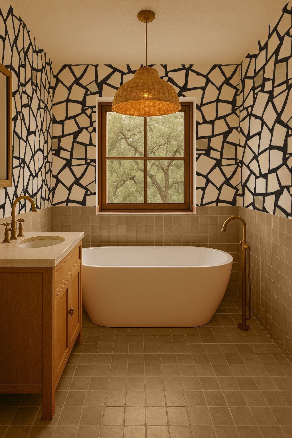 Dolce Terrazzo Wallpaper, black and white - Tampa Home & Garden Store