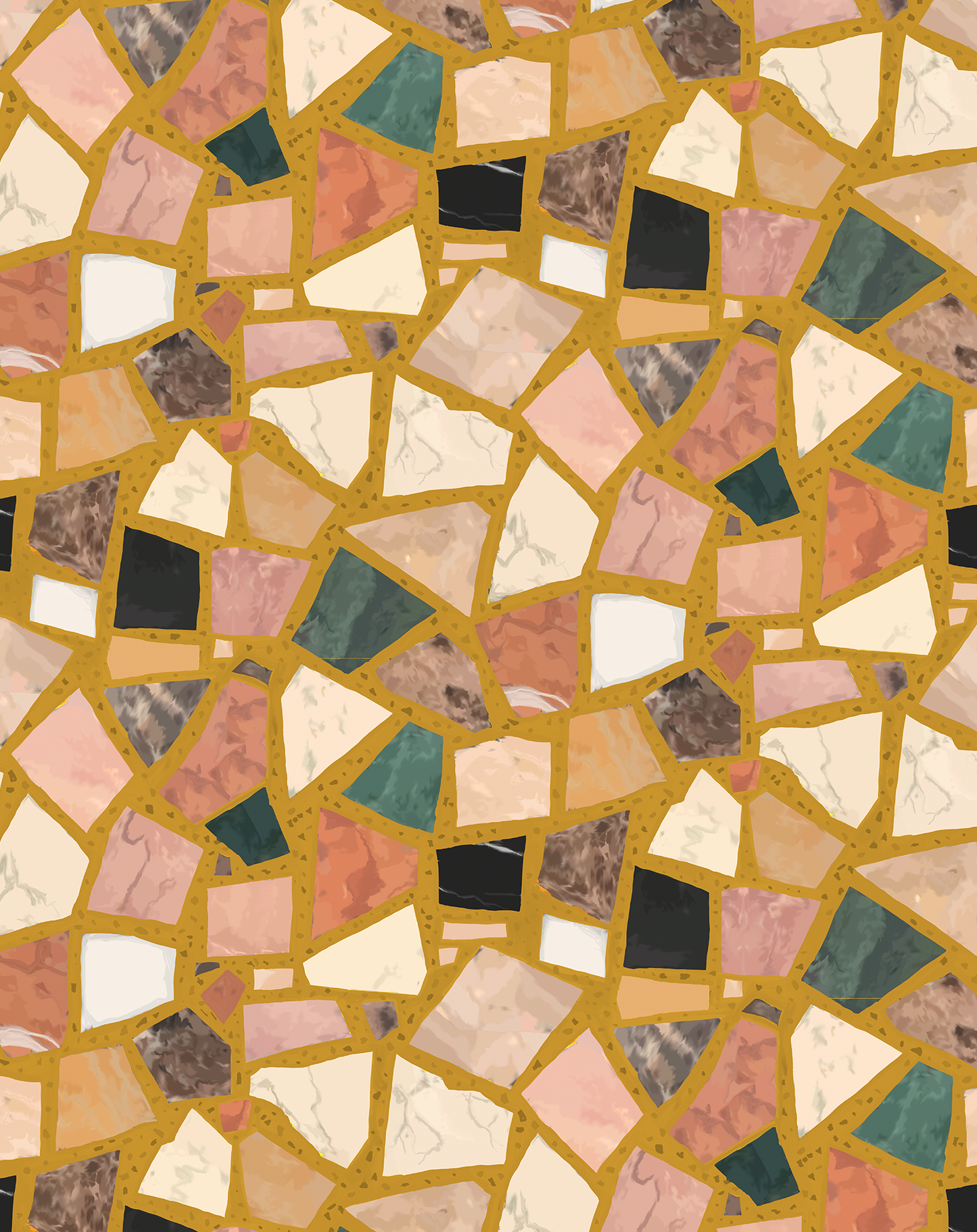 Dolce Terrazzo Wallpaper, mustard - Tampa Home & Garden Store