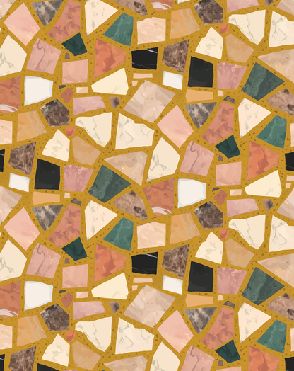 Dolce Terrazzo Wallpaper, mustard - Tampa Home & Garden Store