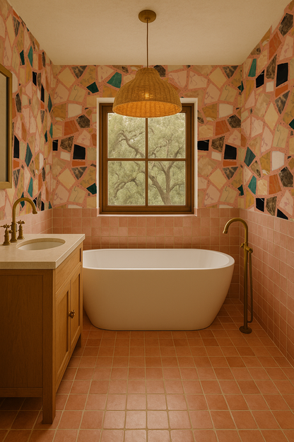 Dolce Terrazzo Wallpaper, peach - Tampa Home & Garden Store