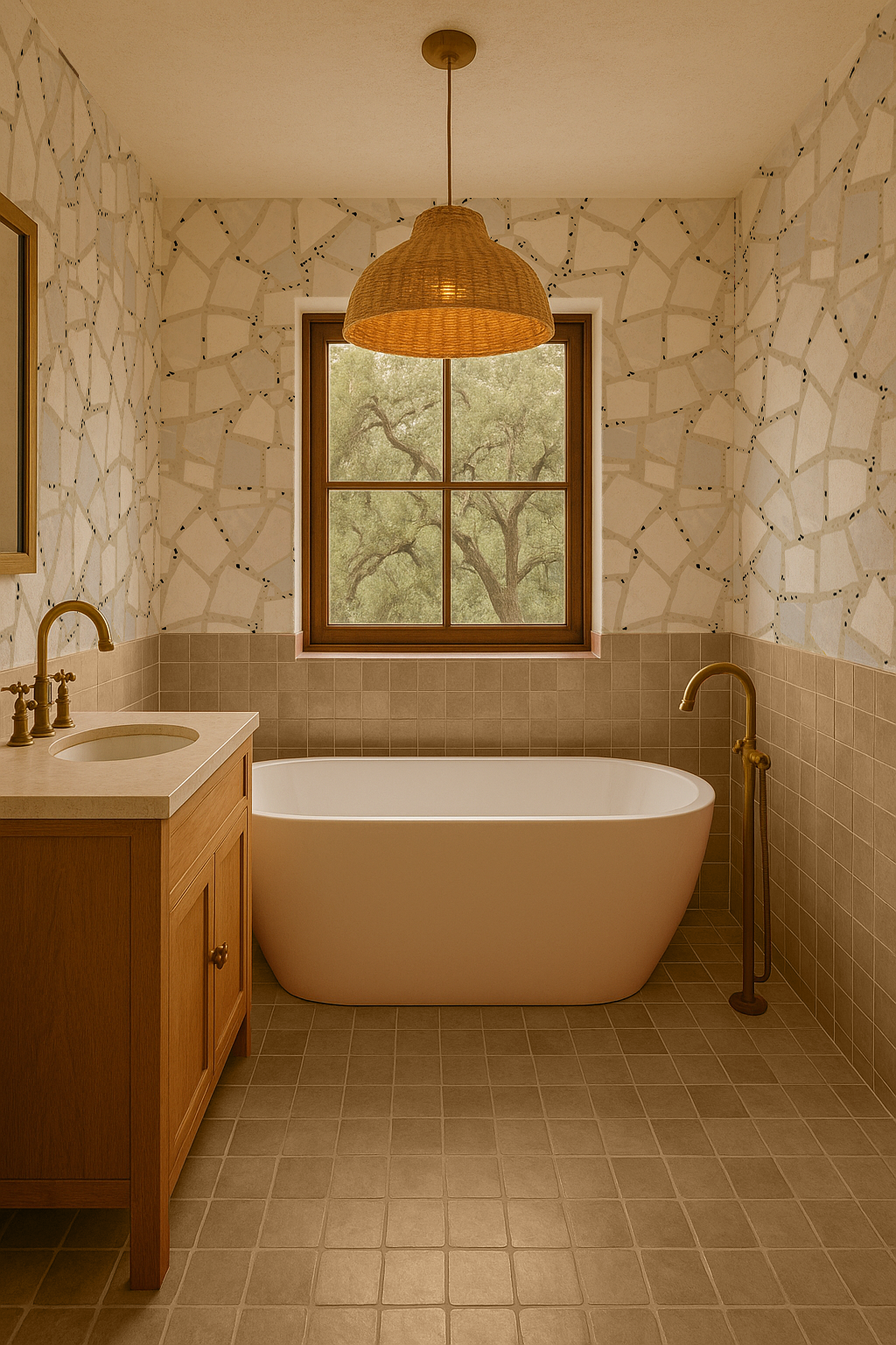 Dolce Terrazzo Wallpaper, tan - Tampa Home & Garden Store