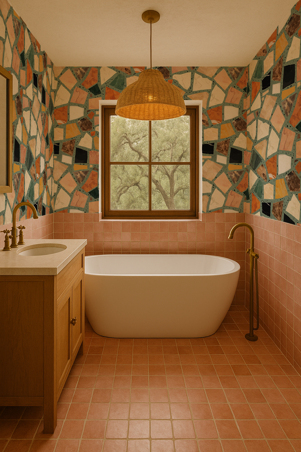 Dolce Terrazzo Wallpaper, teal - Tampa Home & Garden Store