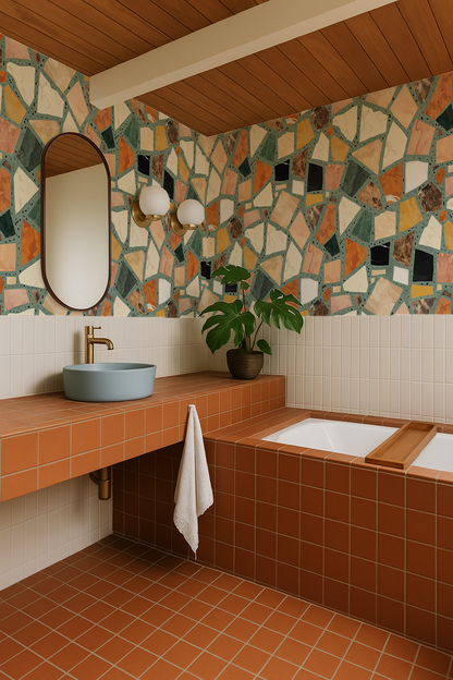 Dolce Terrazzo Wallpaper, teal - Tampa Home & Garden Store
