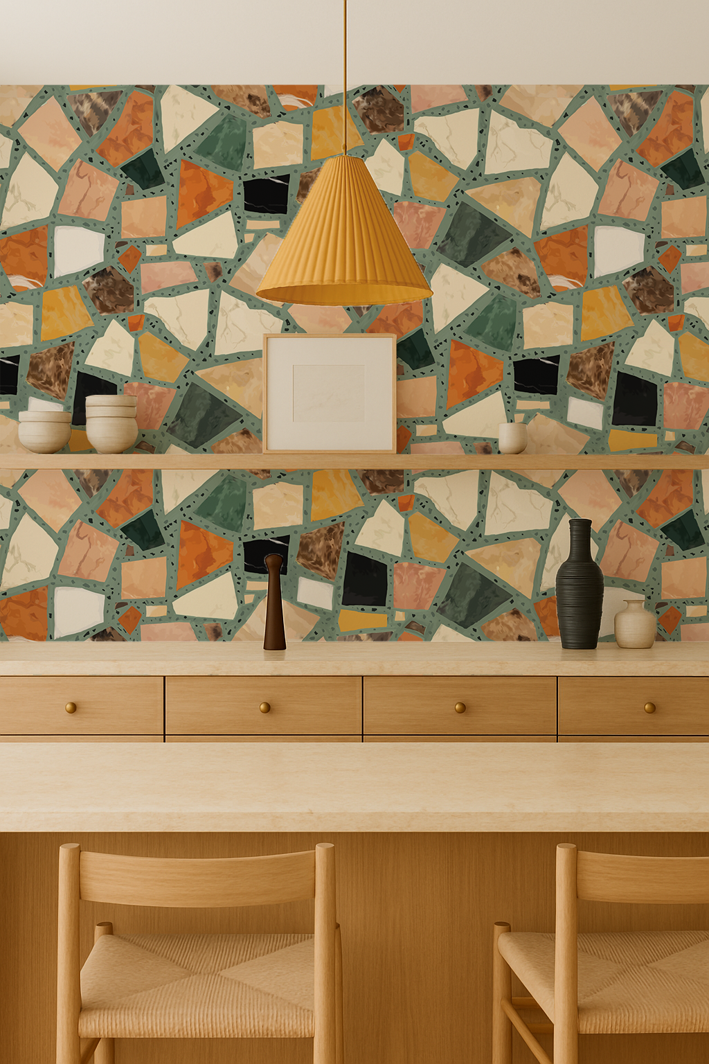 Dolce Terrazzo Wallpaper, teal - Tampa Home & Garden Store