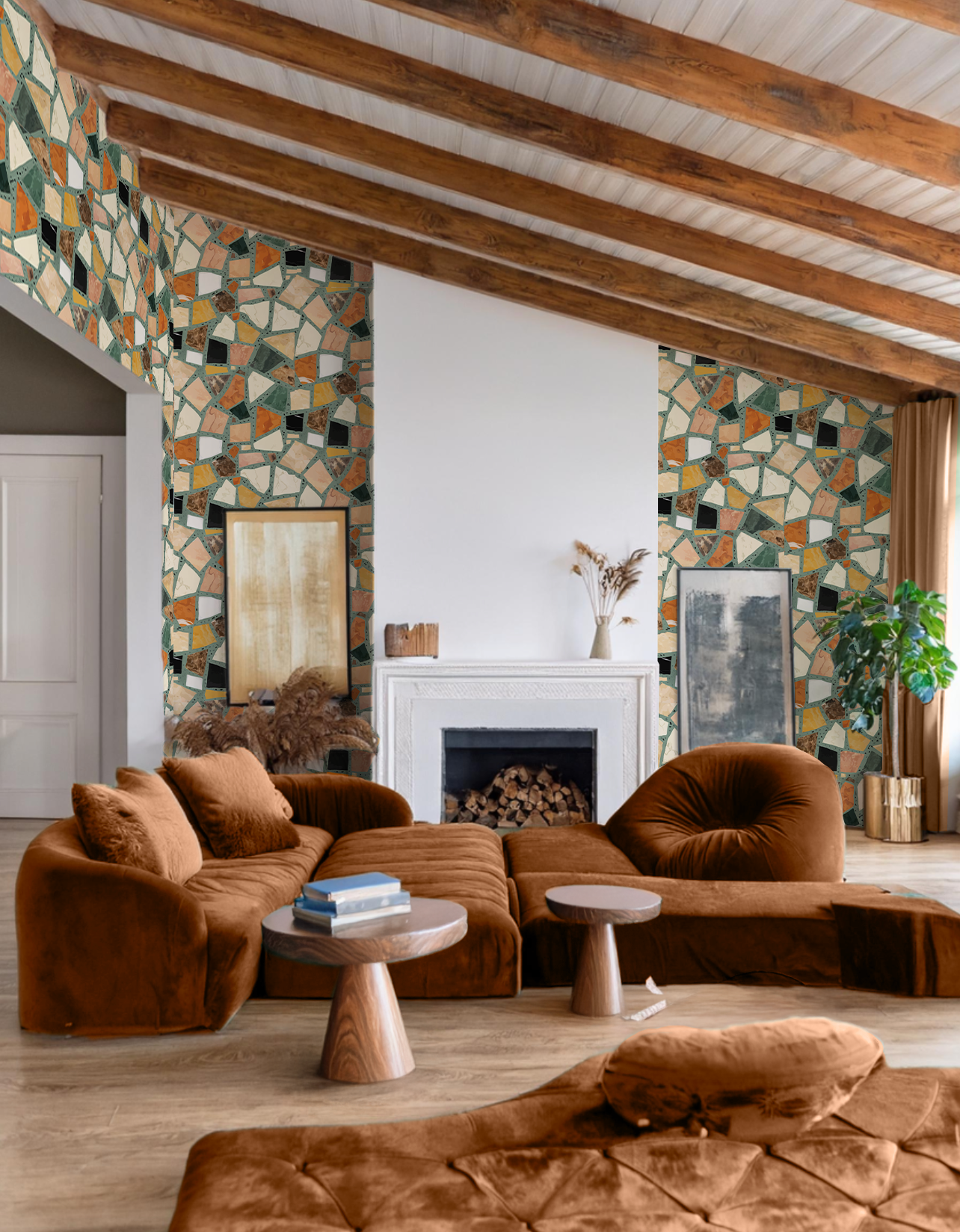 Dolce Terrazzo Wallpaper, teal - Tampa Home & Garden Store