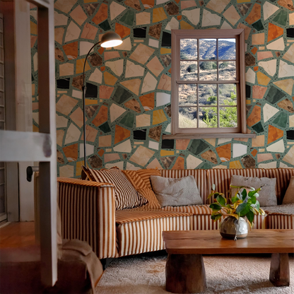 Dolce Terrazzo Wallpaper, teal - Tampa Home & Garden Store