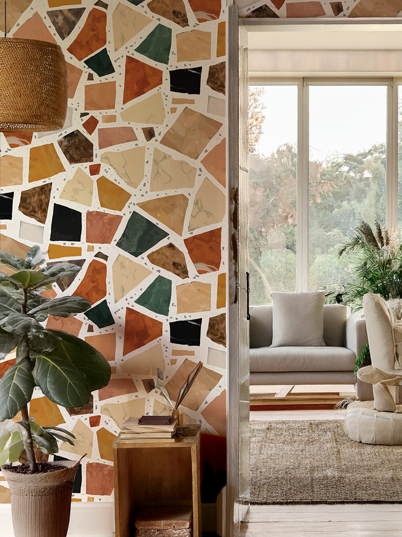 Dolce Terrazzo Wallpaper, white - Tampa Home & Garden Store