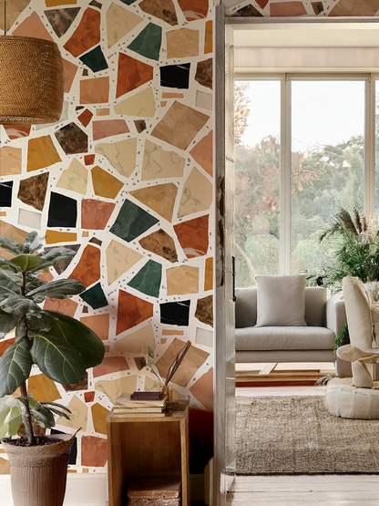 Dolce Terrazzo Wallpaper, white - Tampa Home & Garden Store