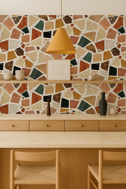 Dolce Terrazzo Wallpaper, white - Tampa Home & Garden Store