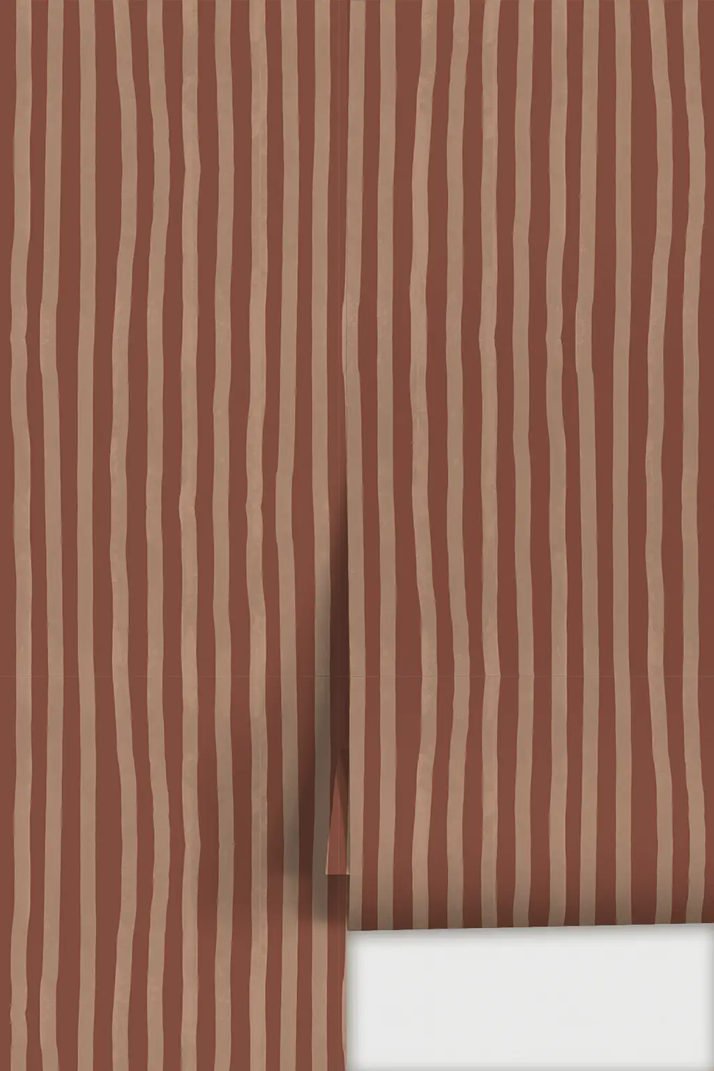 Dolce Stripe Wallpaper brown and peach with vertical stripes by Samantha Santana Creative on Tampa Home & Garden Store