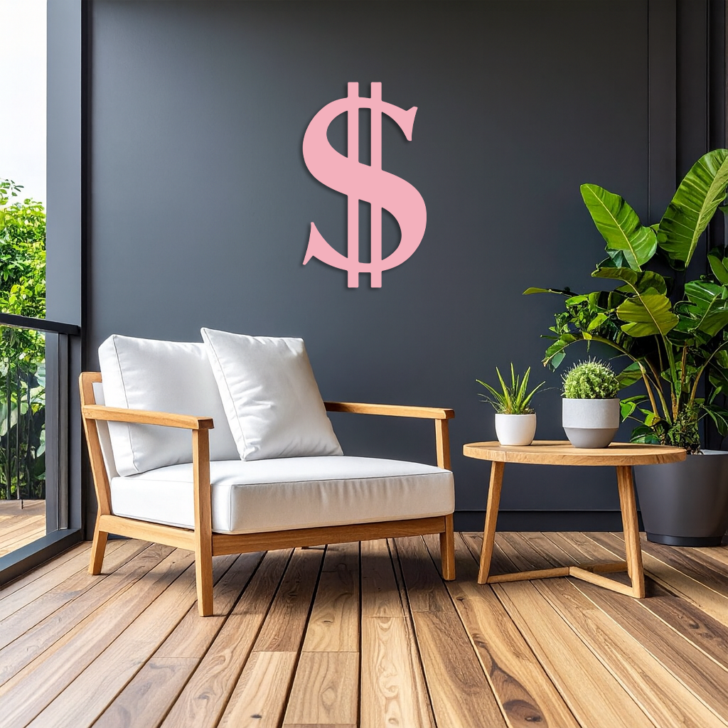 Dollar Sign Metal Wall Art – Money Symbol Modern Decor - KAFGP027 - Tampa Home & Garden Store