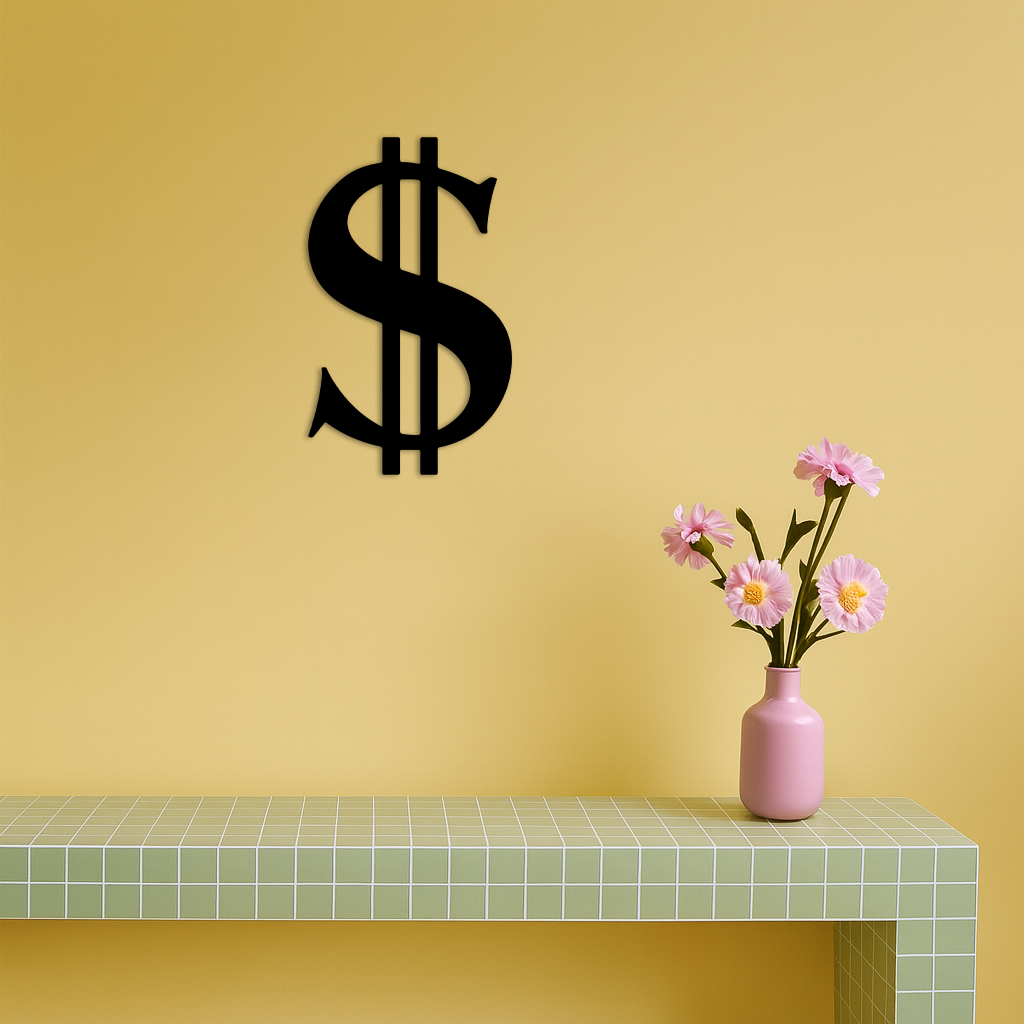 Dollar Sign Metal Wall Art – Money Symbol Modern Decor - KAFGP027 - Tampa Home & Garden Store