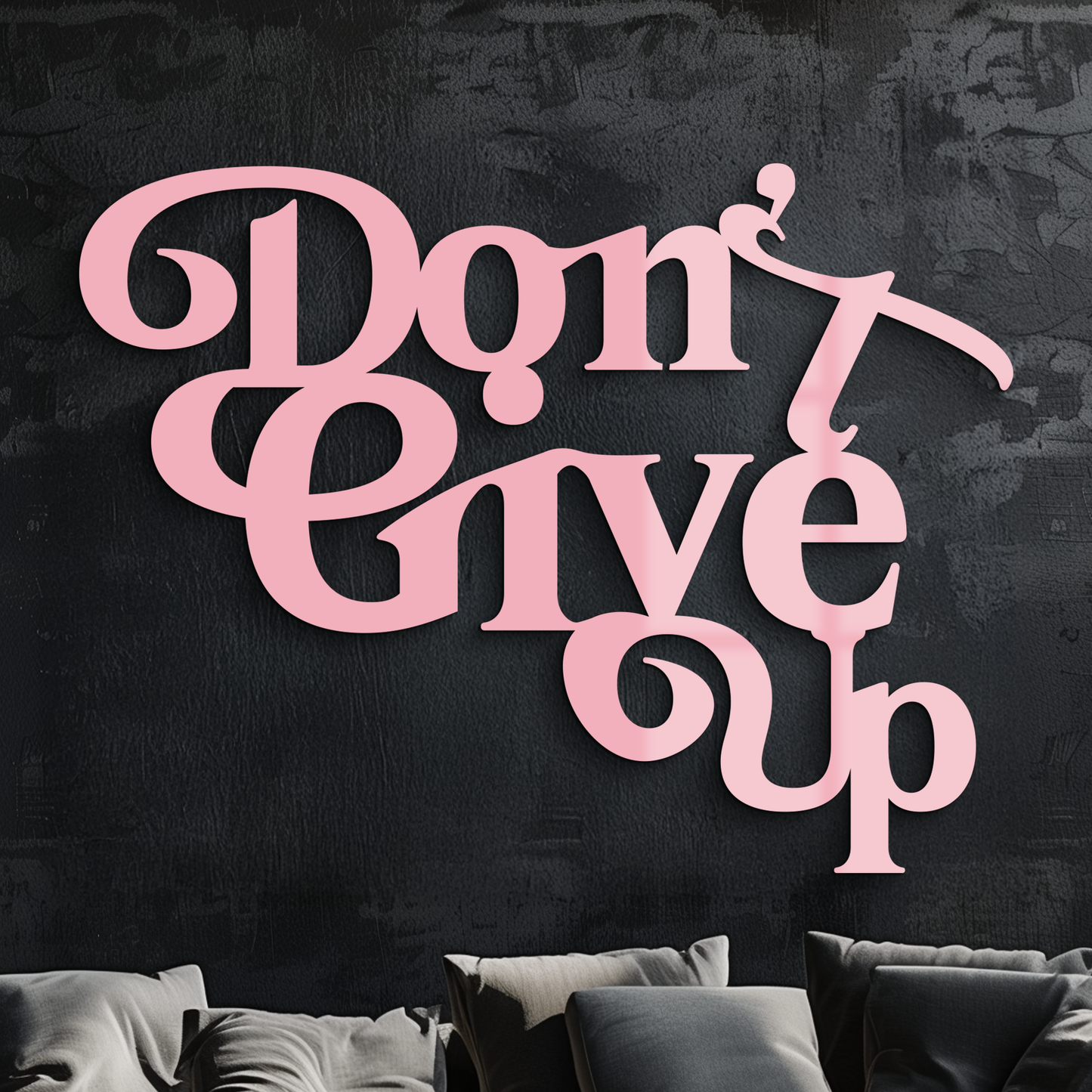 Don’t Give Up Motivational Quote Metal Wall Art – Inspirational Typography Decor - KAFGP091 - Tampa Home & Garden Store