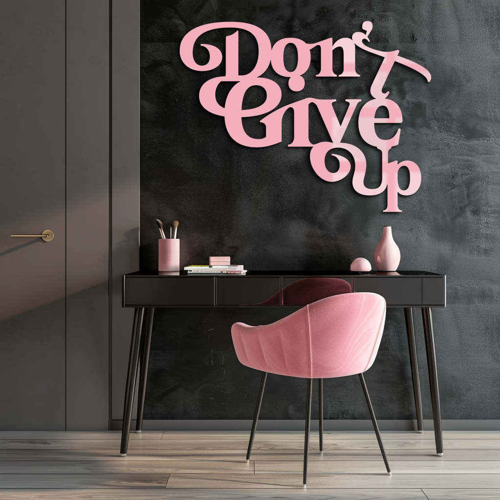 Don’t Give Up Motivational Quote Metal Wall Art – Inspirational Typography Decor - KAFGP091 - Tampa Home & Garden Store