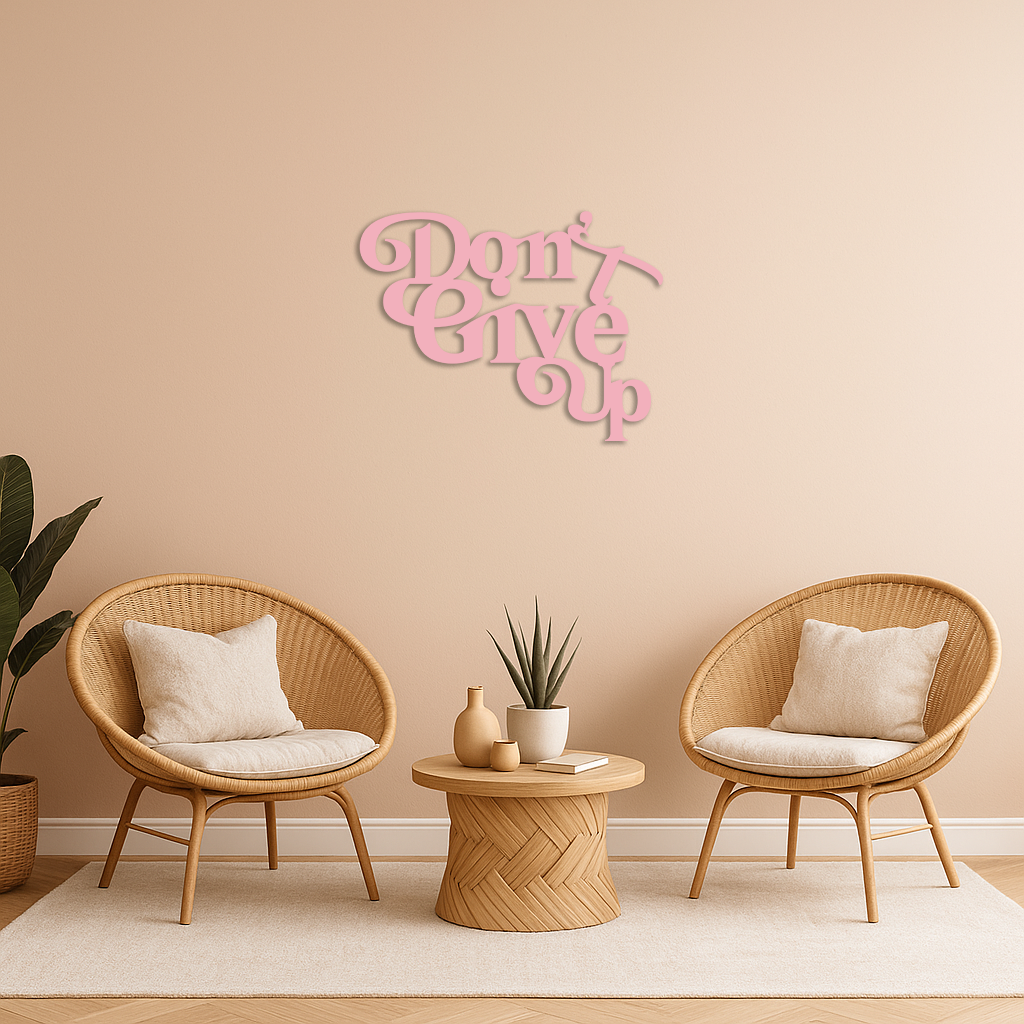 Don’t Give Up Motivational Quote Metal Wall Art – Inspirational Typography Decor - KAFGP091 - Tampa Home & Garden Store
