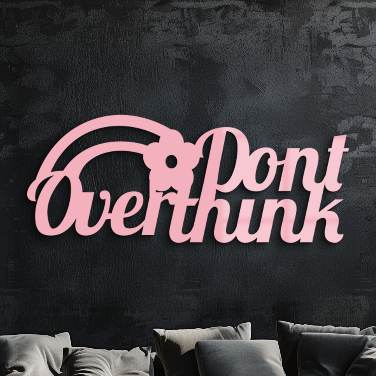 Don't Overthink Metal Wall Art – Inspirational Quote Silhouette Decor - KAFGP092 - Tampa Home & Garden Store
