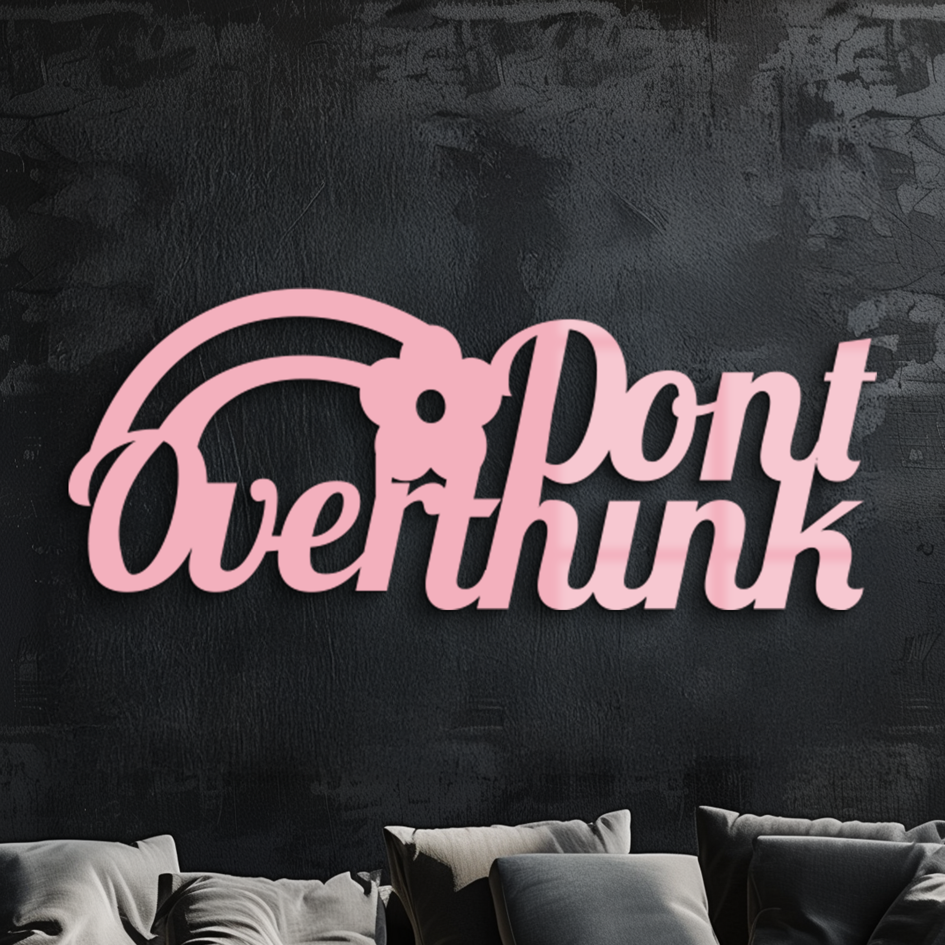 Don't Overthink Metal Wall Art – Inspirational Quote Silhouette Decor - KAFGP092 - Tampa Home & Garden Store