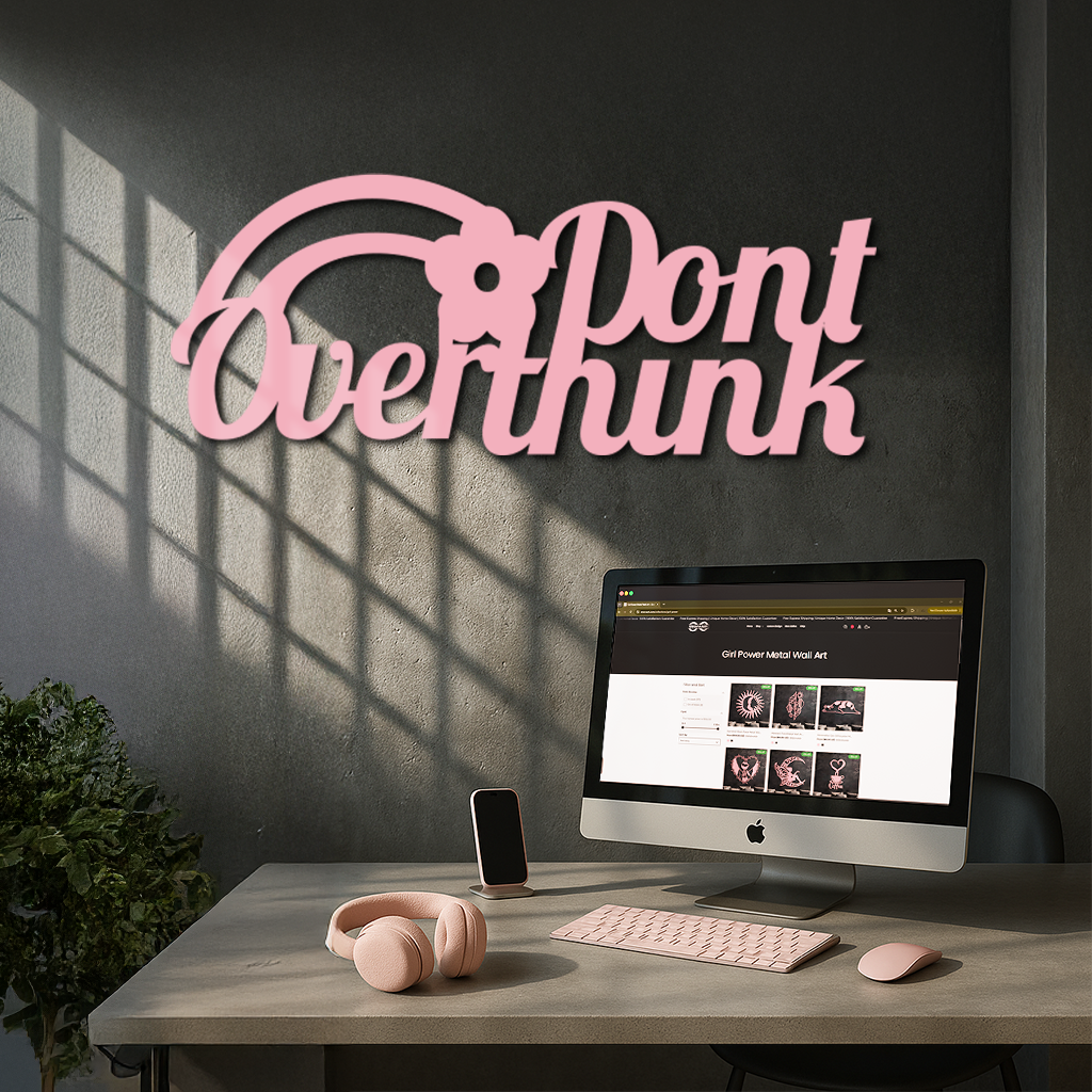 Don't Overthink Metal Wall Art – Inspirational Quote Silhouette Decor - KAFGP092 - Tampa Home & Garden Store