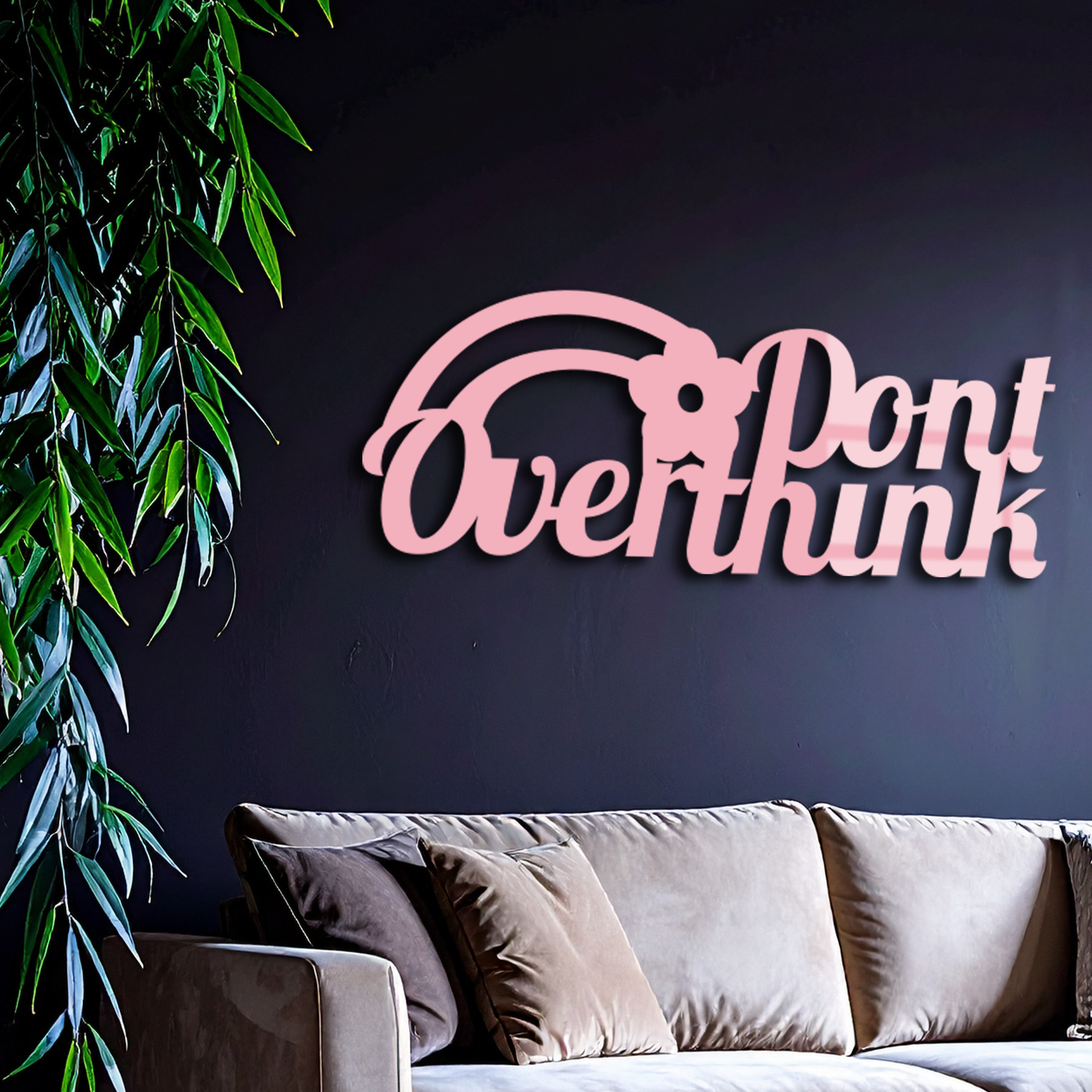 Don't Overthink Metal Wall Art – Inspirational Quote Silhouette Decor - KAFGP092 - Tampa Home & Garden Store