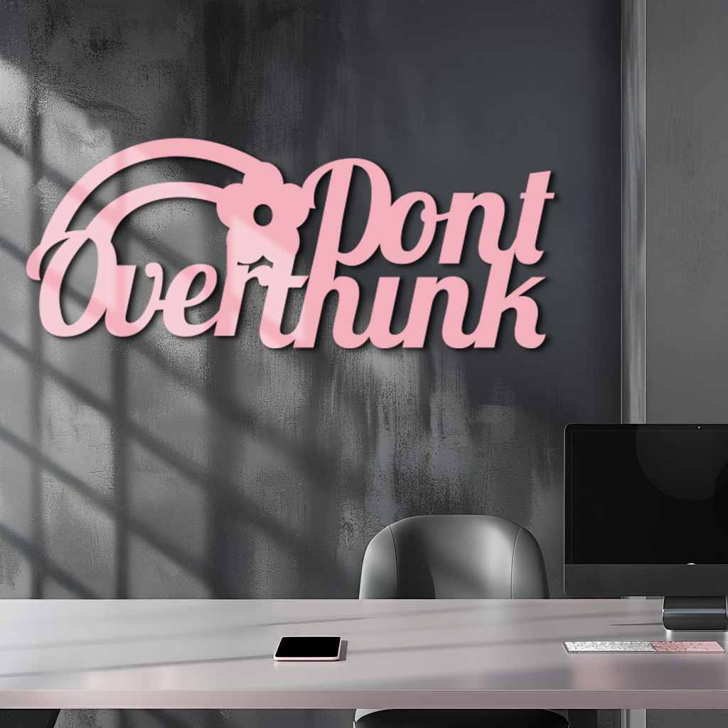 Don't Overthink Metal Wall Art – Inspirational Quote Silhouette Decor - KAFGP092 - Tampa Home & Garden Store
