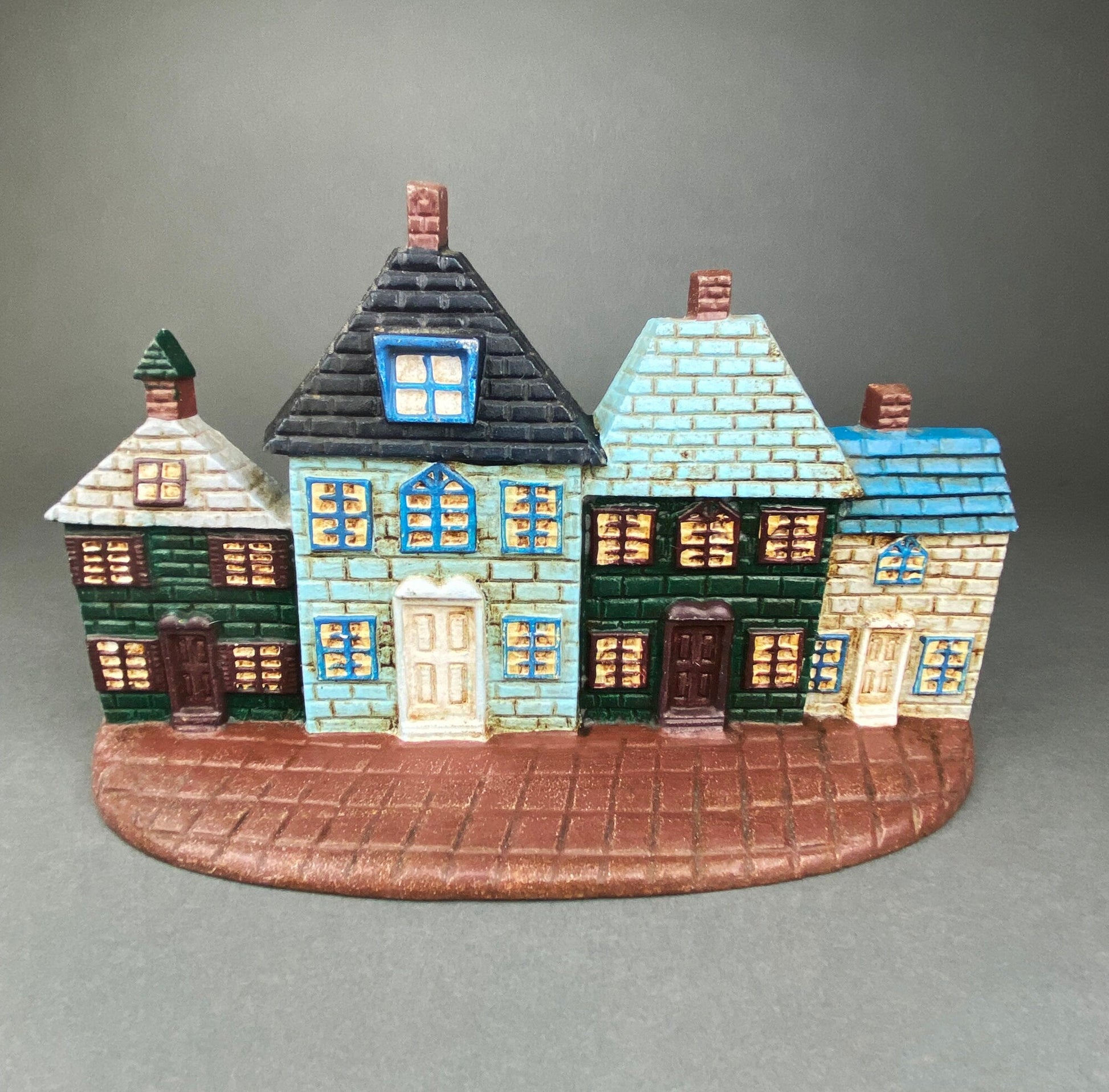 Door Stopper Shaped like Row of Houses. Vintage, Cast Iron Stopper. - Tampa Home & Garden Store