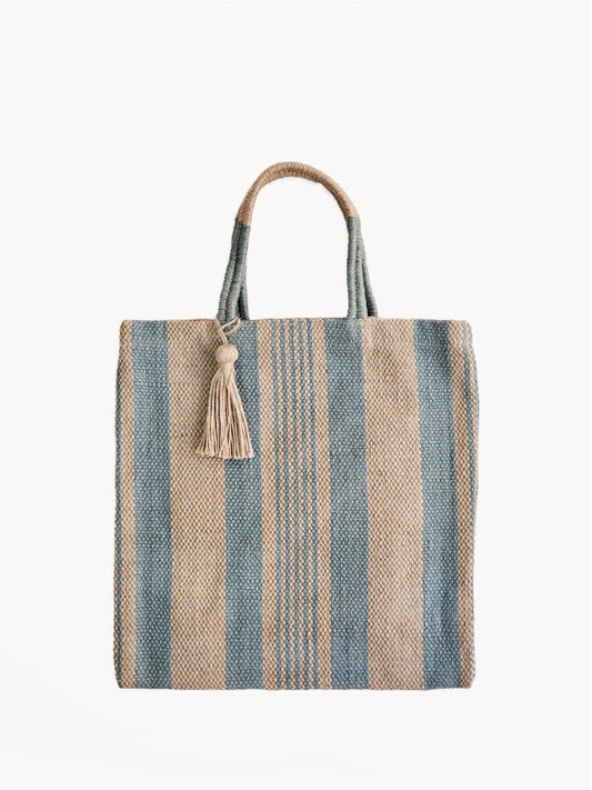 Dora Jute Tote Bag - Pale Green - Tampa Home & Garden Store