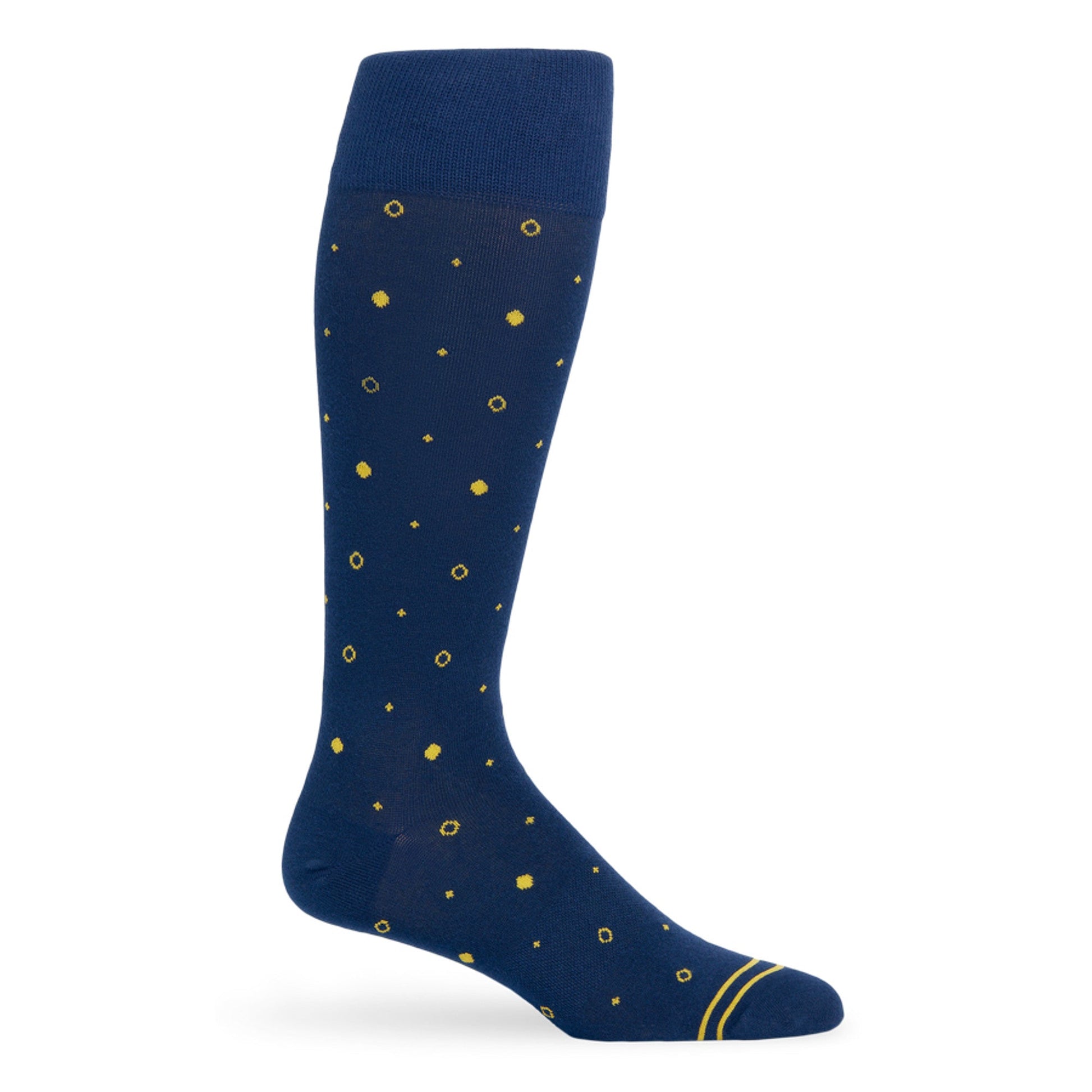 DeadSoxy navy gold mixed socks 8 pack with navy base gold dots and yellow toe stripes on Tampa Home & Garden Store
