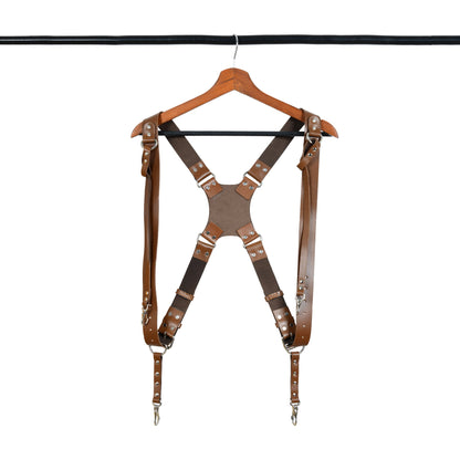 Double Camera Strap Harness- Brown - Tampa Home & Garden Store