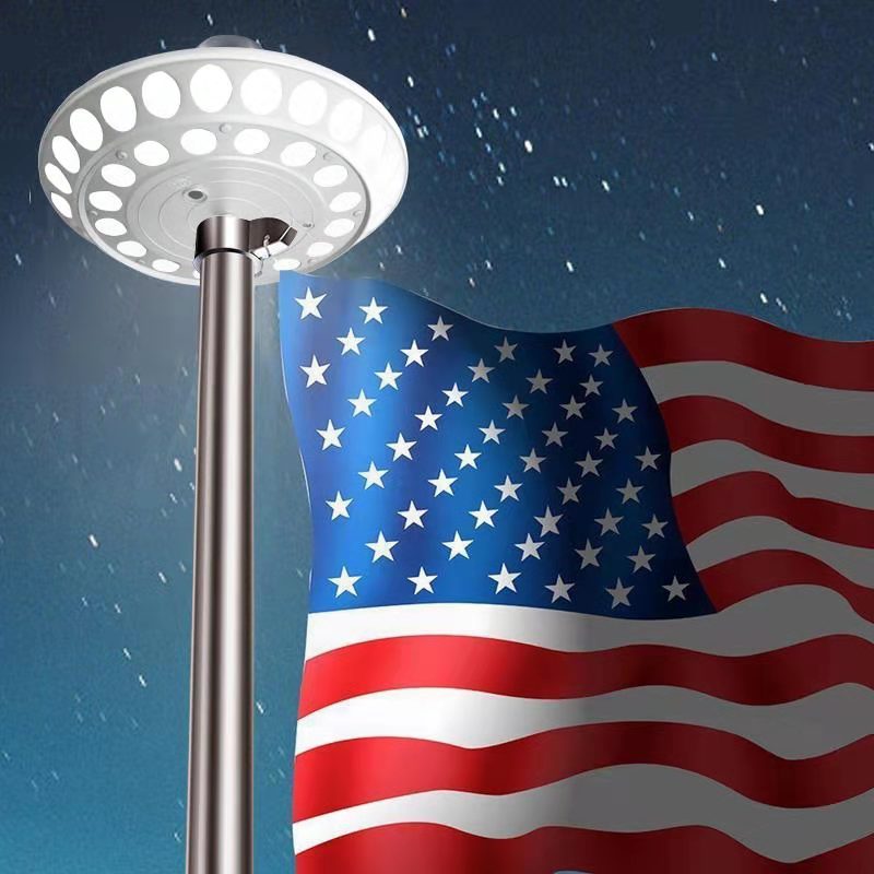 Double Row Solar Flagpole Top Light | 40 LED Automatic Flag Illumination - Tampa Home & Garden Store