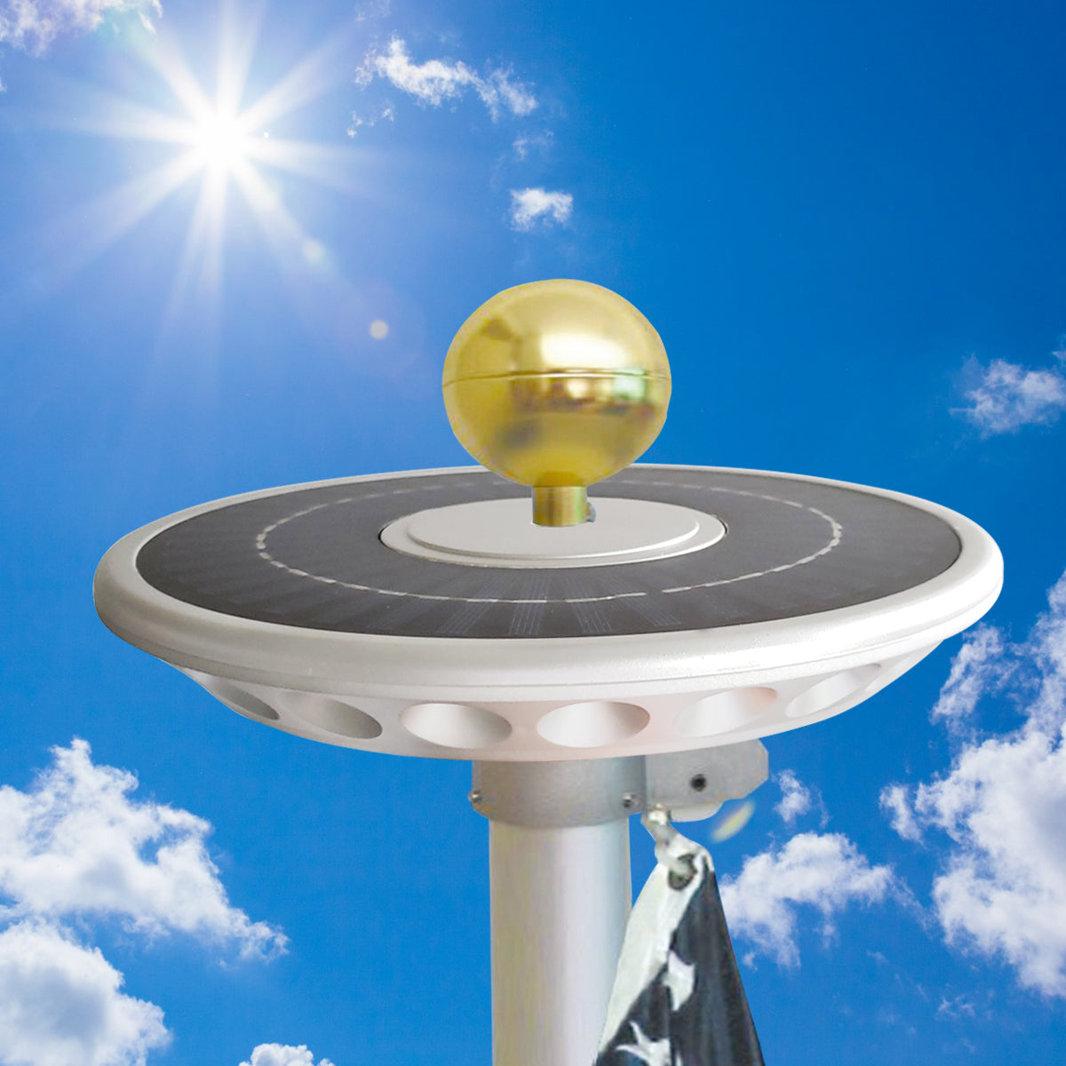 Double Row Solar Flagpole Top Light | 40 LED Automatic Flag Illumination - Tampa Home & Garden Store