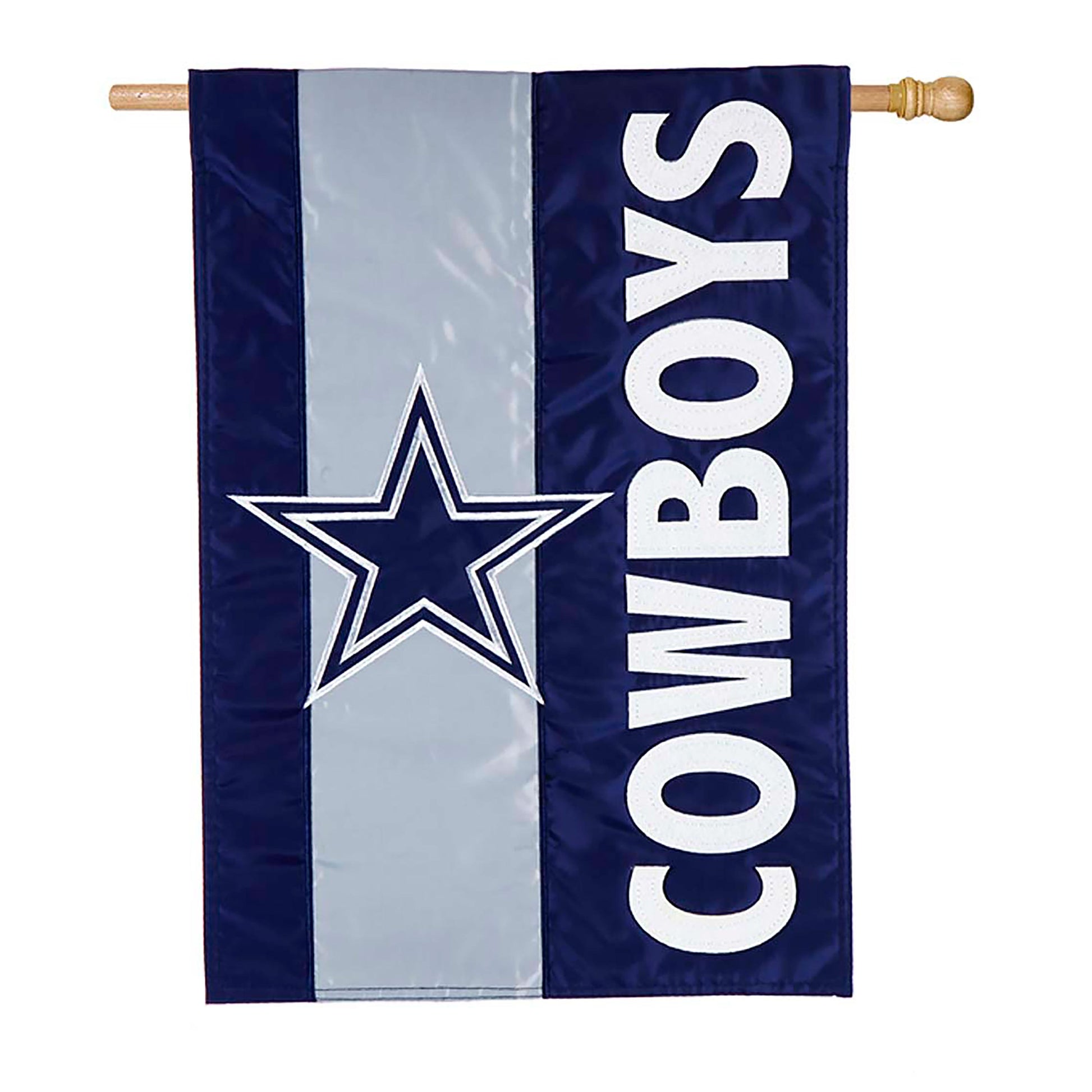 Double-Sided Embellished NFL Team Pride Applique House Flag, Dallas Cowboys - Tampa Home & Garden Store
