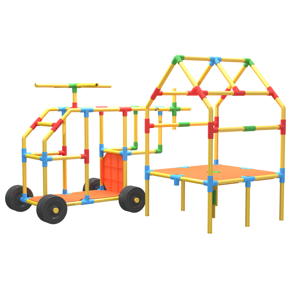 TubeLox Deluxe Set 2x colorful modular tubing frame with connectors on Tampa Home & Garden Store