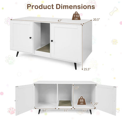Double Cat Litter Enclosure With Scratching Pad