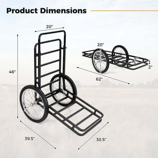 Double-Layer Deer Cart by GemGear, black hunting cart with 20 in rubber wheels on Tampa Home & Garden Store