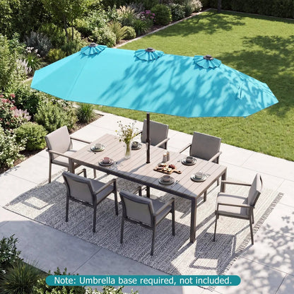 Double Sided Patio Umbrella Adjustable Tilt Crank