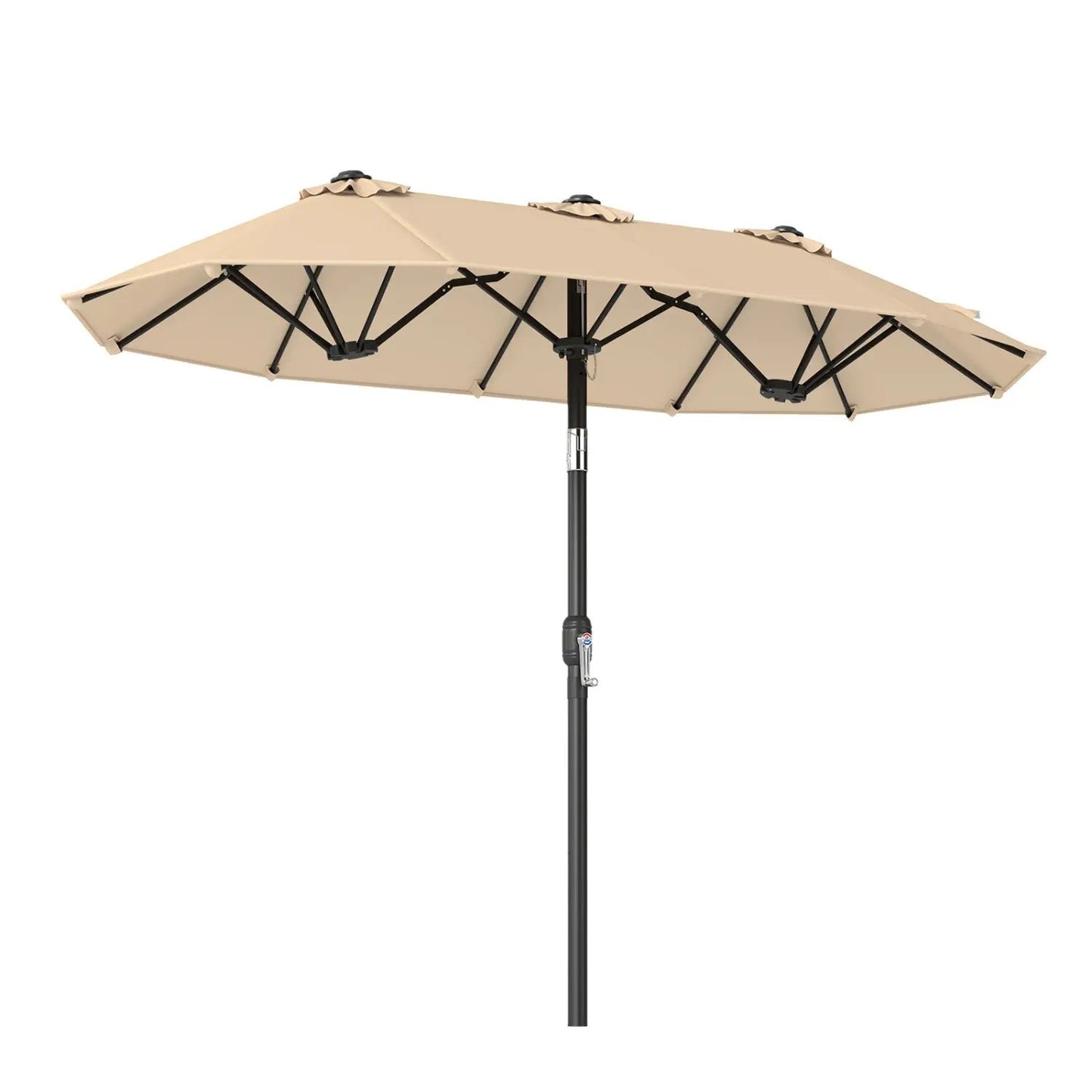 Double Sided Patio Umbrella Adjustable Tilt Crank