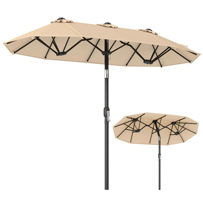 Double Sided Patio Umbrella Adjustable Tilt Crank