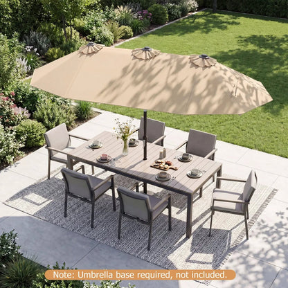 Double Sided Patio Umbrella Adjustable Tilt Crank
