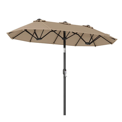 Double Sided Patio Umbrella Adjustable Tilt Crank