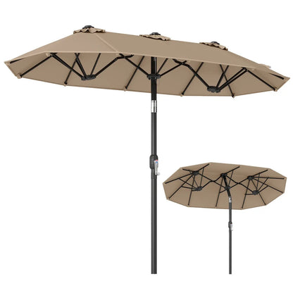 Double Sided Patio Umbrella Adjustable Tilt Crank